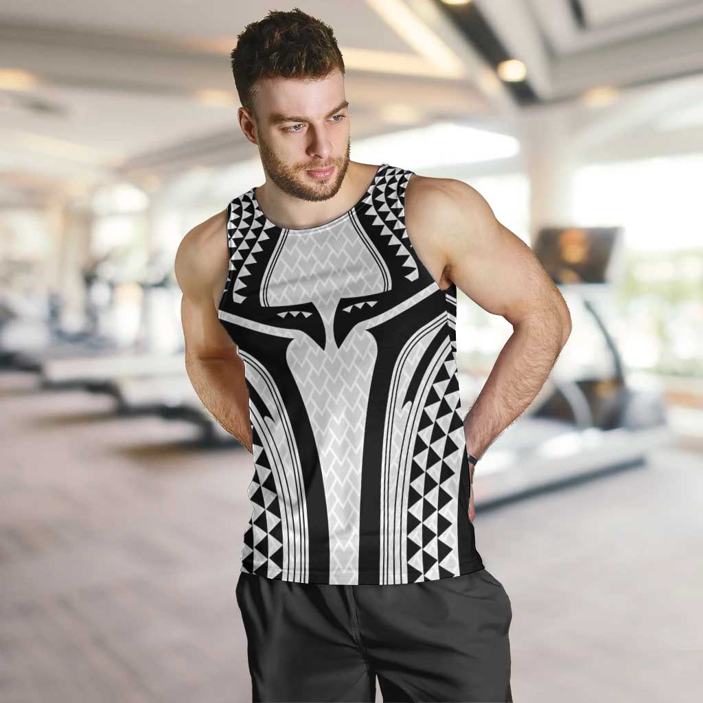 Hawaiian Kakau Art Tattoos Aquaman Style Men Tank Top White Version LT03 White - Polynesian Pride