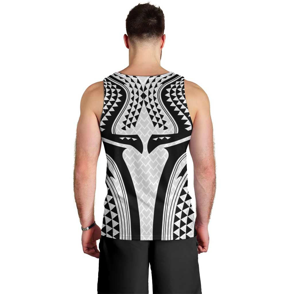 Hawaiian Kakau Art Tattoos Aquaman Style Men Tank Top White Version LT03 - Polynesian Pride