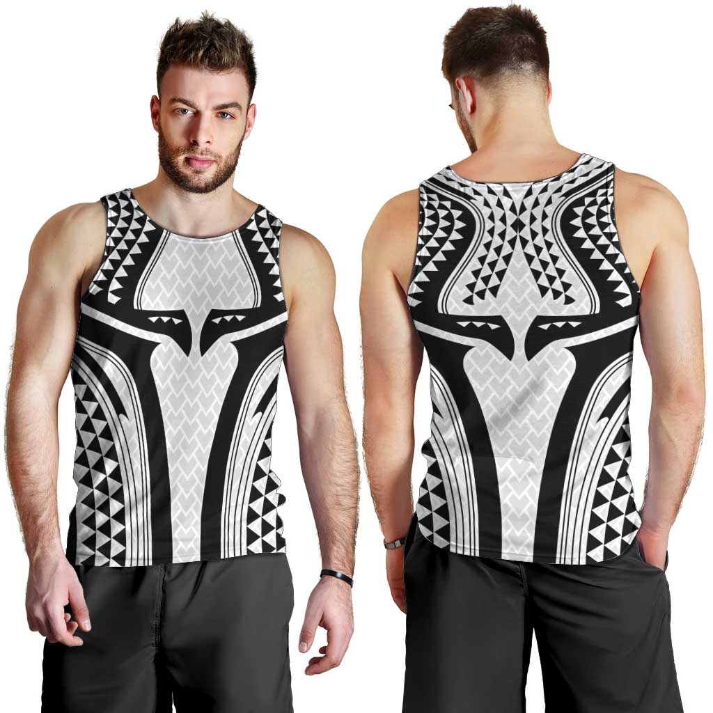 Hawaiian Kakau Art Tattoos Aquaman Style Men Tank Top White Version LT03 - Polynesian Pride