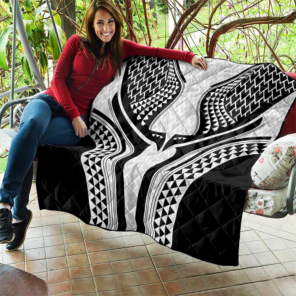 Hawaiian Kakau Art Tattoos Aquaman Style Quilt White Version - Polynesian Pride