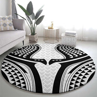 Hawaiian Kakau Art Tattoos Aquaman Style Round Carpet White Version - Polynesian Pride
