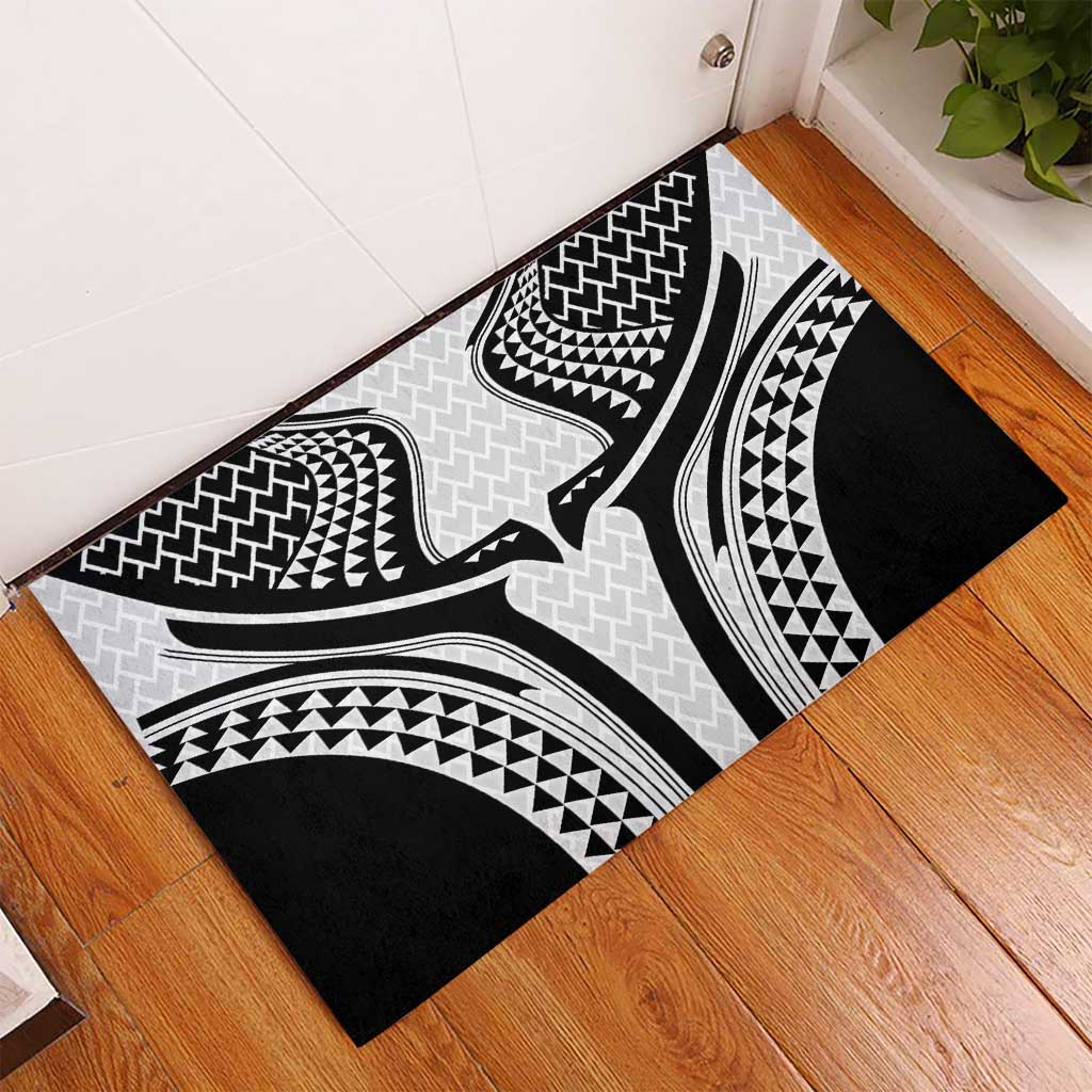Hawaiian Kakau Art Tattoos Aquaman Style Rubber Doormat White Version - Polynesian Pride