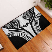 Hawaiian Kakau Art Tattoos Aquaman Style Rubber Doormat White Version - Polynesian Pride