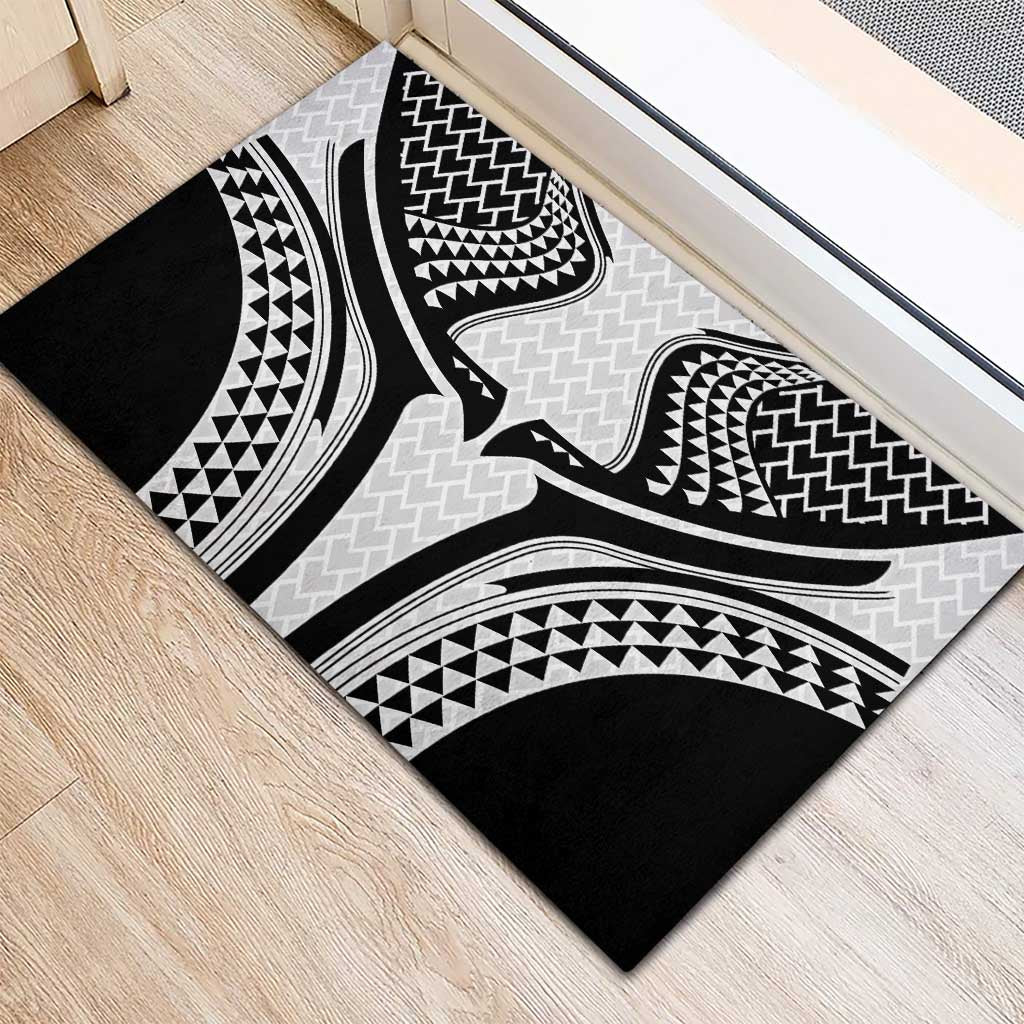 Hawaiian Kakau Art Tattoos Aquaman Style Rubber Doormat White Version - Polynesian Pride
