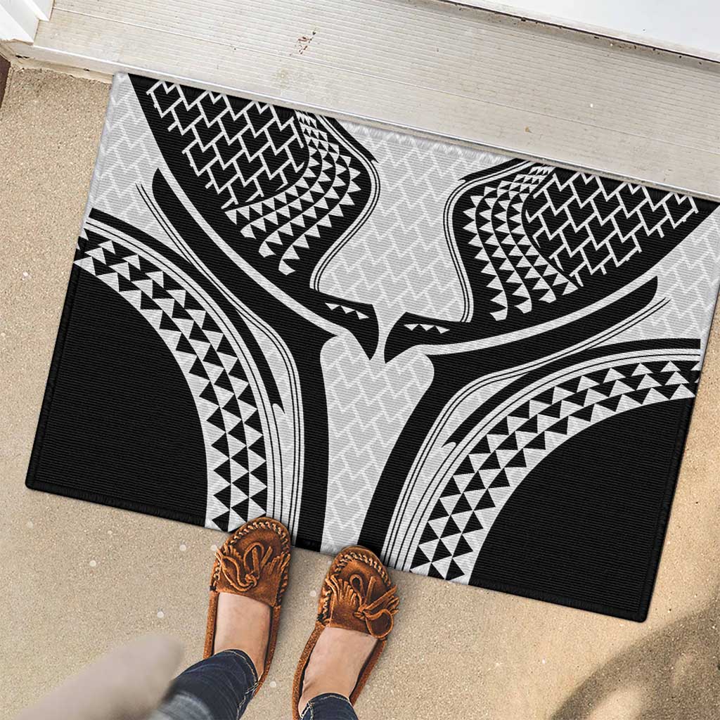 Hawaiian Kakau Art Tattoos Aquaman Style Rubber Doormat White Version - Polynesian Pride