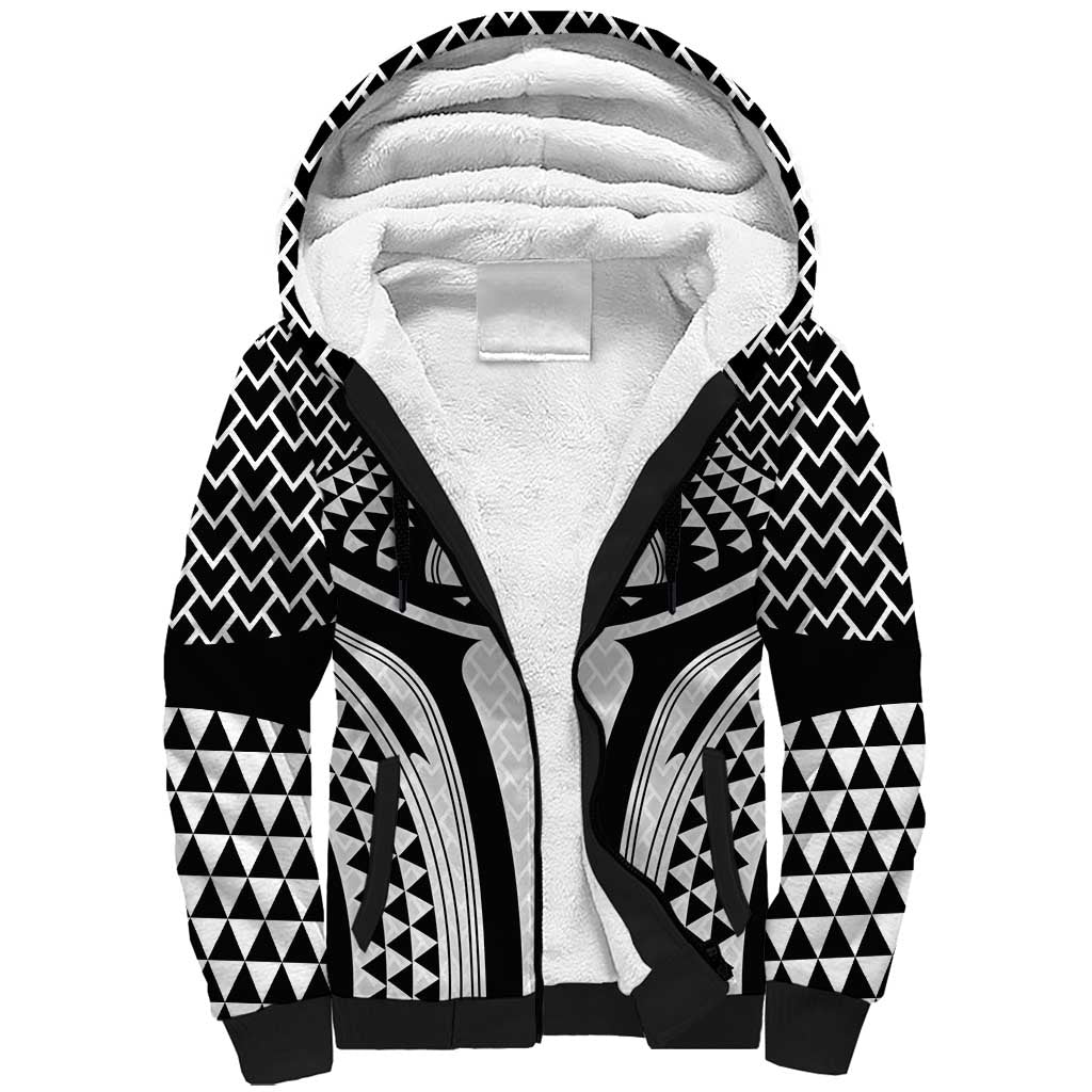 Hawaiian Kakau Art Tattoos Aquaman Style Sherpa Hoodie White Version - Polynesian Pride