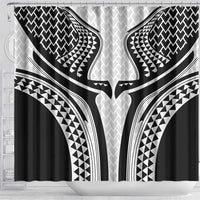 Hawaiian Kakau Art Tattoos Aquaman Style Shower Curtain White Version - Polynesian Pride