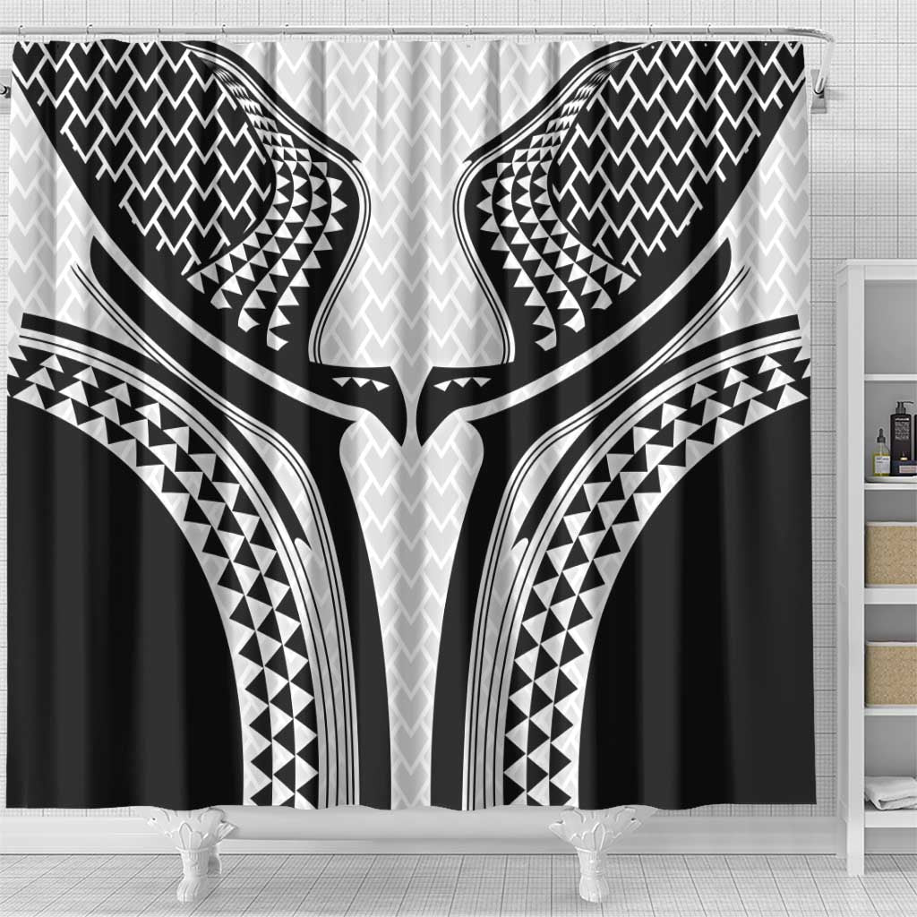 Hawaiian Kakau Art Tattoos Aquaman Style Shower Curtain White Version - Polynesian Pride