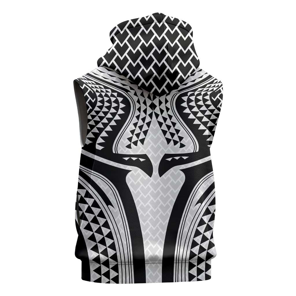 Hawaiian Kakau Art Tattoos Aquaman Style Sleeveless Hoodie White Version - Polynesian Pride