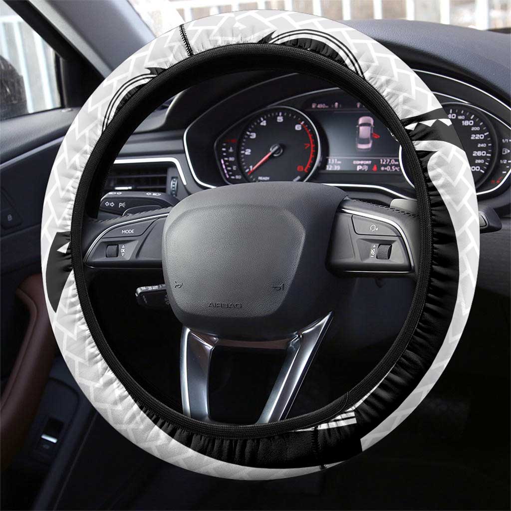 Hawaiian Kakau Art Tattoos Aquaman Style Steering Wheel Cover White Version - Polynesian Pride