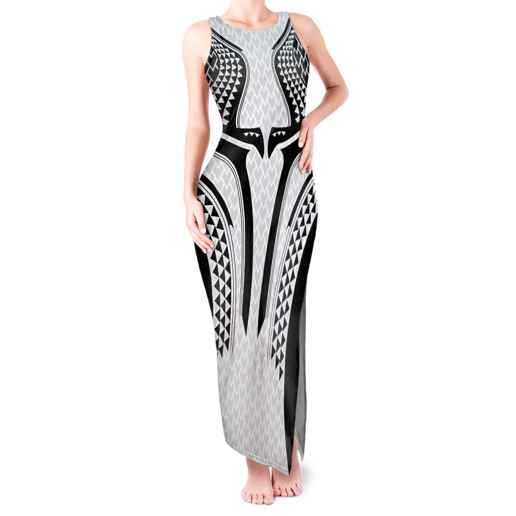 Hawaiian Kakau Art Tattoos Aquaman Style Tank Maxi Dress White Version - Polynesian Pride