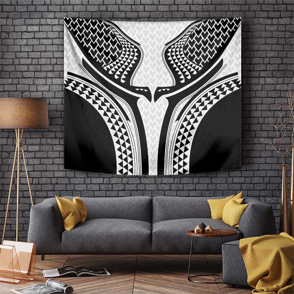 Hawaiian Kakau Art Tattoos Aquaman Style Tapestry White Version - Polynesian Pride