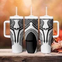 Hawaiian Kakau Art Tattoos Aquaman Style Tumbler With Handle White Version - Polynesian Pride