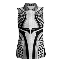 Hawaiian Kakau Art Tattoos Aquaman Style Women Sleeveless Polo Shirt White Version - Polynesian Pride