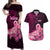 Polynesia Breast Cancer Couples Matching Off Shoulder Maxi Dress and Hawaiian Shirt Butterfly and Flowers Ribbon Maori Tattoo Ethnic Black Style LT03 Black - Polynesian Pride