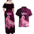 Polynesia Breast Cancer Couples Matching Off Shoulder Maxi Dress and Hawaiian Shirt Butterfly and Flowers Ribbon Maori Tattoo Ethnic Black Style LT03 - Polynesian Pride