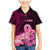 Polynesia Breast Cancer Family Matching Mermaid Dress and Hawaiian Shirt Butterfly and Flowers Ribbon Maori Tattoo Ethnic Black Style LT03 Son's Shirt Black - Polynesian Pride