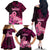 Polynesia Breast Cancer Family Matching Off Shoulder Long Sleeve Dress and Hawaiian Shirt Butterfly and Flowers Ribbon Maori Tattoo Ethnic Black Style LT03 - Polynesian Pride