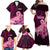 Polynesia Breast Cancer Family Matching Off Shoulder Maxi Dress and Hawaiian Shirt Butterfly and Flowers Ribbon Maori Tattoo Ethnic Black Style LT03 - Polynesian Pride