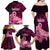 Polynesia Breast Cancer Family Matching Off Shoulder Maxi Dress and Hawaiian Shirt Butterfly and Flowers Ribbon Maori Tattoo Ethnic Black Style LT03 - Polynesian Pride