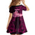 Polynesia Breast Cancer Family Matching Puletasi Dress and Hawaiian Shirt Butterfly and Flowers Ribbon Maori Tattoo Ethnic Black Style LT03 - Polynesian Pride