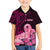 Polynesia Breast Cancer Family Matching Puletasi Dress and Hawaiian Shirt Butterfly and Flowers Ribbon Maori Tattoo Ethnic Black Style LT03 Son's Shirt Black - Polynesian Pride