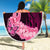 Custom Polynesia Breast Cancer Beach Blanket Butterfly and Flowers Ribbon Maori Tattoo Ethnic Black Style LT03 - Wonder Print Shop