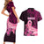 Custom Polynesia Breast Cancer Couples Matching Short Sleeve Bodycon Dress and Hawaiian Shirt Butterfly and Flowers Ribbon Maori Tattoo Ethnic Black Style LT03 - Polynesian Pride