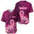 Polynesia Breast Cancer Baseball Jersey Butterfly and Flowers Ribbon Maori Tattoo Ethnic Pink Style LT03 - Polynesian Pride