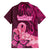 Polynesia Breast Cancer Family Matching Puletasi Dress and Hawaiian Shirt Butterfly and Flowers Ribbon Maori Tattoo Ethnic Pink Style LT03 - Polynesian Pride