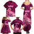 Polynesia Breast Cancer Family Matching Summer Maxi Dress and Hawaiian Shirt Butterfly and Flowers Ribbon Maori Tattoo Ethnic Pink Style LT03 - Polynesian Pride