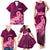 Polynesia Breast Cancer Family Matching Tank Maxi Dress and Hawaiian Shirt Butterfly and Flowers Ribbon Maori Tattoo Ethnic Pink Style LT03 - Polynesian Pride