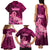 Polynesia Breast Cancer Family Matching Tank Maxi Dress and Hawaiian Shirt Butterfly and Flowers Ribbon Maori Tattoo Ethnic Pink Style LT03 - Polynesian Pride