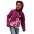 Custom Polynesia Breast Cancer Kid Hoodie Butterfly and Flowers Ribbon Maori Tattoo Ethnic Pink Style LT03 - Polynesian Pride