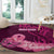 Custom Polynesia Breast Cancer Round Carpet Butterfly and Flowers Ribbon Maori Tattoo Ethnic Pink Style LT03 - Polynesian Pride