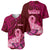 Polynesia Breast Cancer Baseball Jersey Butterfly and Flowers Ribbon Maori Tattoo Ethnic Red Style LT03 - Polynesian Pride