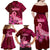 Polynesia Breast Cancer Family Matching Off Shoulder Maxi Dress and Hawaiian Shirt Butterfly and Flowers Ribbon Maori Tattoo Ethnic Red Style LT03 - Polynesian Pride