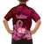 Polynesia Breast Cancer Family Matching Puletasi Dress and Hawaiian Shirt Butterfly and Flowers Ribbon Maori Tattoo Ethnic Red Style LT03 - Polynesian Pride