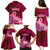 Polynesia Breast Cancer Family Matching Puletasi Dress and Hawaiian Shirt Butterfly and Flowers Ribbon Maori Tattoo Ethnic Red Style LT03 - Polynesian Pride