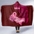 Polynesia Breast Cancer Hooded Blanket Butterfly and Flowers Ribbon Maori Tattoo Ethnic Red Style LT03 - Polynesian Pride