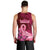 Polynesia Breast Cancer Men Tank Top Butterfly and Flowers Ribbon Maori Tattoo Ethnic Red Style LT03 - Polynesian Pride