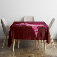 Polynesia Breast Cancer Tablecloth Butterfly and Flowers Ribbon Maori Tattoo Ethnic Red Style LT03 - Polynesian Pride