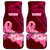 Custom Polynesia Breast Cancer Car Mats Butterfly and Flowers Ribbon Maori Tattoo Ethnic Red Style LT03 Red - Polynesian Pride