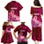 Custom Polynesia Breast Cancer Family Matching Puletasi Dress and Hawaiian Shirt Butterfly and Flowers Ribbon Maori Tattoo Ethnic Red Style LT03 - Polynesian Pride