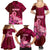 Custom Polynesia Breast Cancer Family Matching Summer Maxi Dress and Hawaiian Shirt Butterfly and Flowers Ribbon Maori Tattoo Ethnic Red Style LT03 - Polynesian Pride