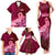 Custom Polynesia Breast Cancer Family Matching Tank Maxi Dress and Hawaiian Shirt Butterfly and Flowers Ribbon Maori Tattoo Ethnic Red Style LT03 - Polynesian Pride