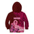 Custom Polynesia Breast Cancer Kid Hoodie Butterfly and Flowers Ribbon Maori Tattoo Ethnic Red Style LT03 - Polynesian Pride