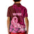 Custom Polynesia Breast Cancer Kid Polo Shirt Butterfly and Flowers Ribbon Maori Tattoo Ethnic Red Style LT03 - Polynesian Pride