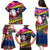 Cook Island Christmas Family Matching Puletasi Dress and Hawaiian Shirt Santa Claus Mix Maroro and Kakaia Hibiscus Flower Maori Pattern LT03 - Polynesian Pride