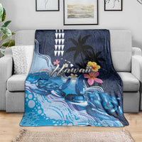 Hawaiian Honu Honi Ihu Blanket With Plumeria and Kakau Art Pattern LT03 - Polynesian Pride